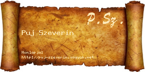 Puj Szeverin névjegykártya